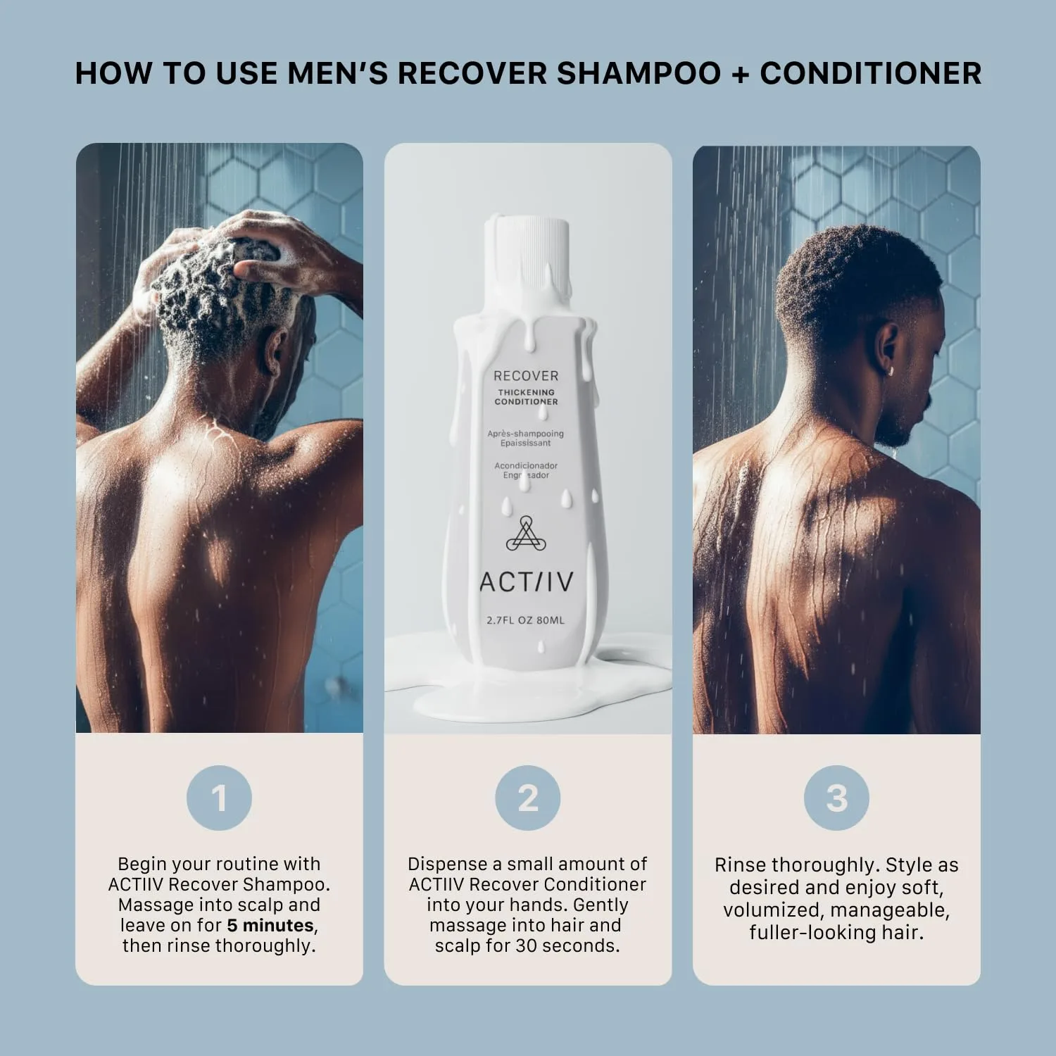 ACTIIV Recover Travel Duo для мужчин | Способствует приданию волосам густоты и здорового вида, на растительной основе, подходит для окрашенных волос, веганский продукт, подходит для всех типов волос — фото 4