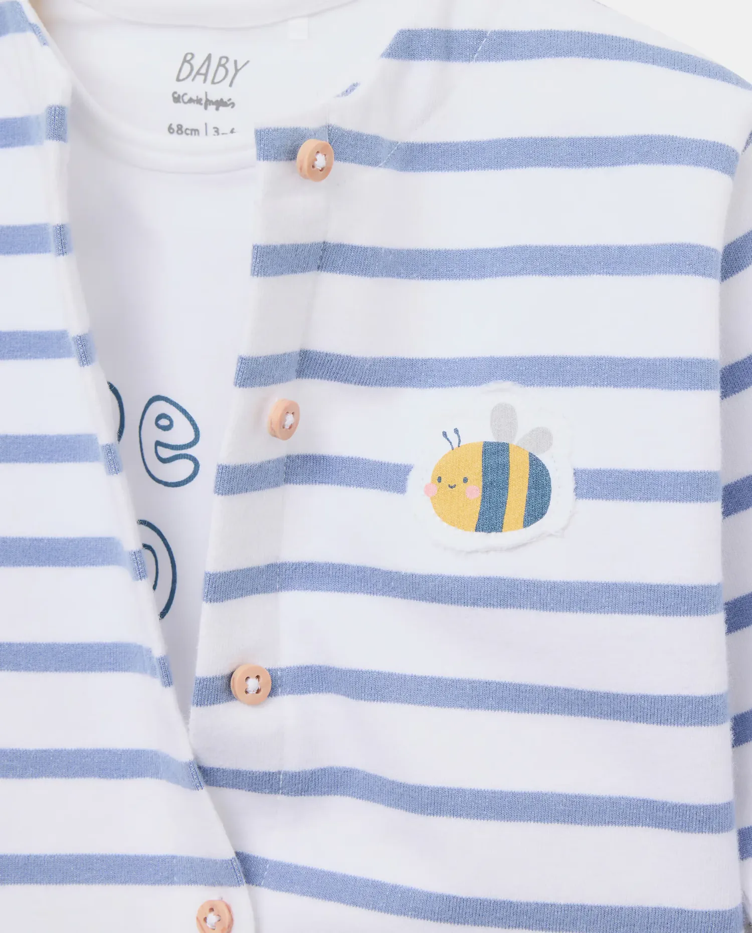 Комплект из трех изделий из гладкого плюша для малышей Baby El Corte Inglés, синий — фото 3