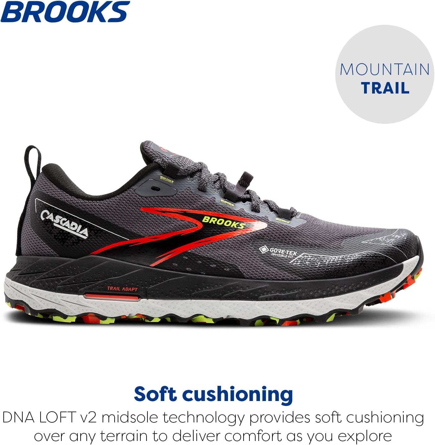 Мужские кроссовки для трейлраннинга Brooks Cascadia 18, черный — фото 2