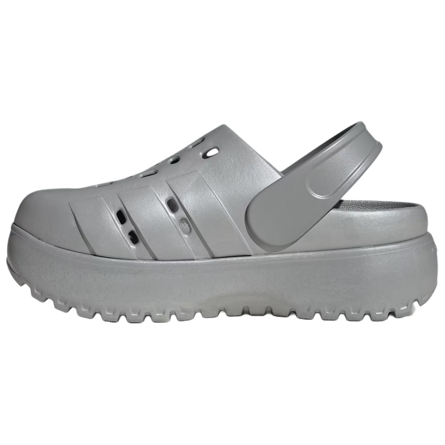 Сабо Adilette Platform Clogs женские серебристые Adidas, Silver