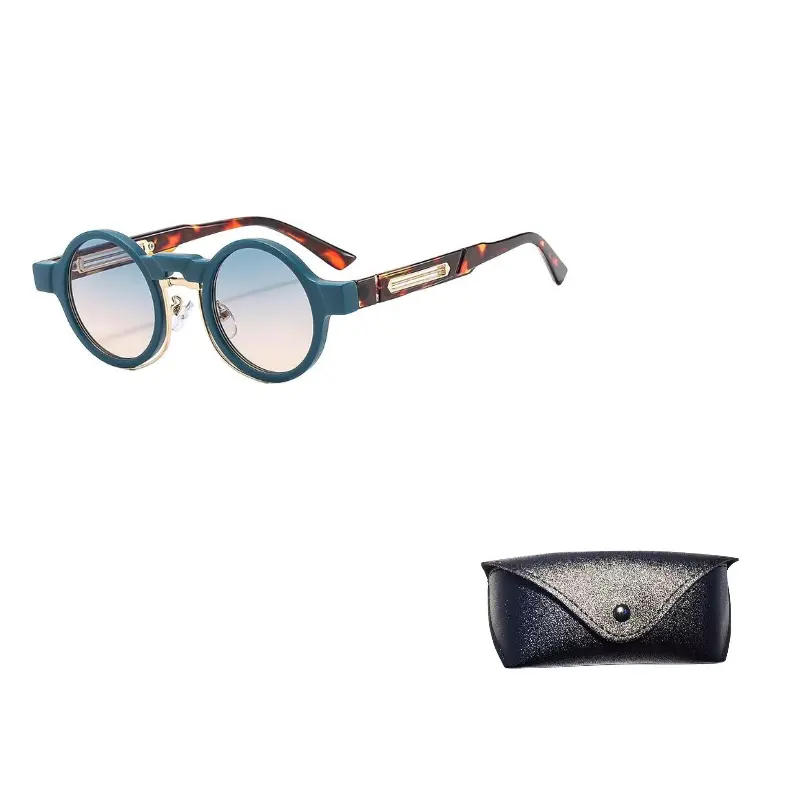 

JEANSWEST Круглые солнцезащитные очки унисекс, C6 Green Frame with Gradient Green Tea Brown Lens