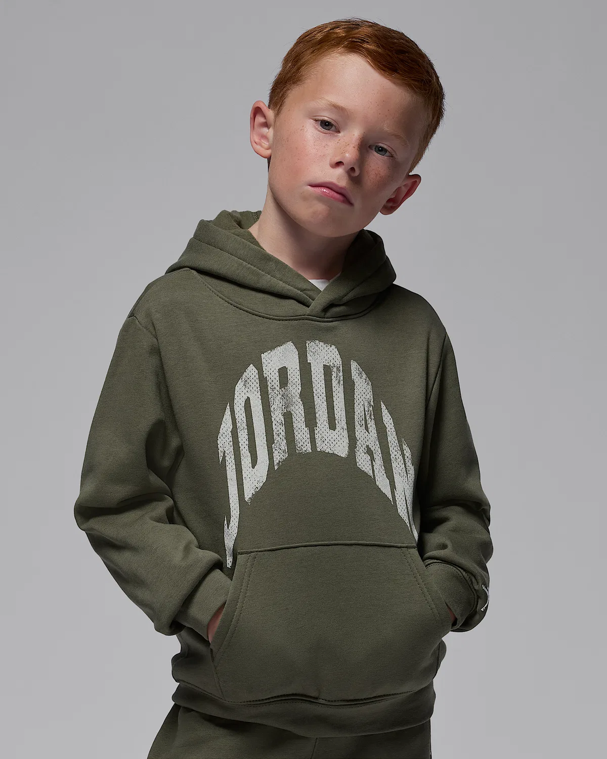 Детский комплект из флисовой толстовки и штанов Jordan MVP, Medium Olive — фото 3