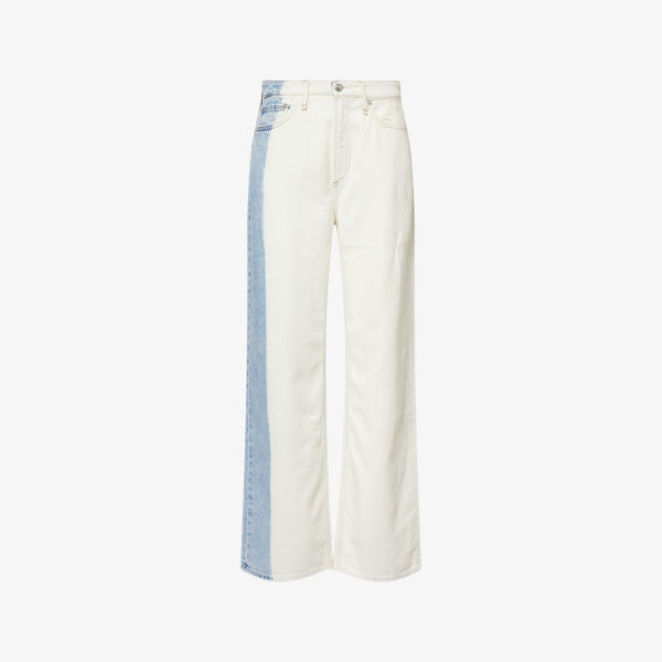 

Джинсы Rag & Bone Logan с широкими штанинами, белый / синий