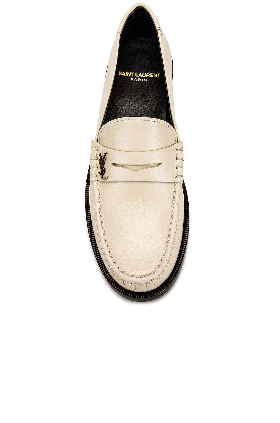Лоферы женские Le Loafer Saint Laurent, цвет Pearl — фото 4