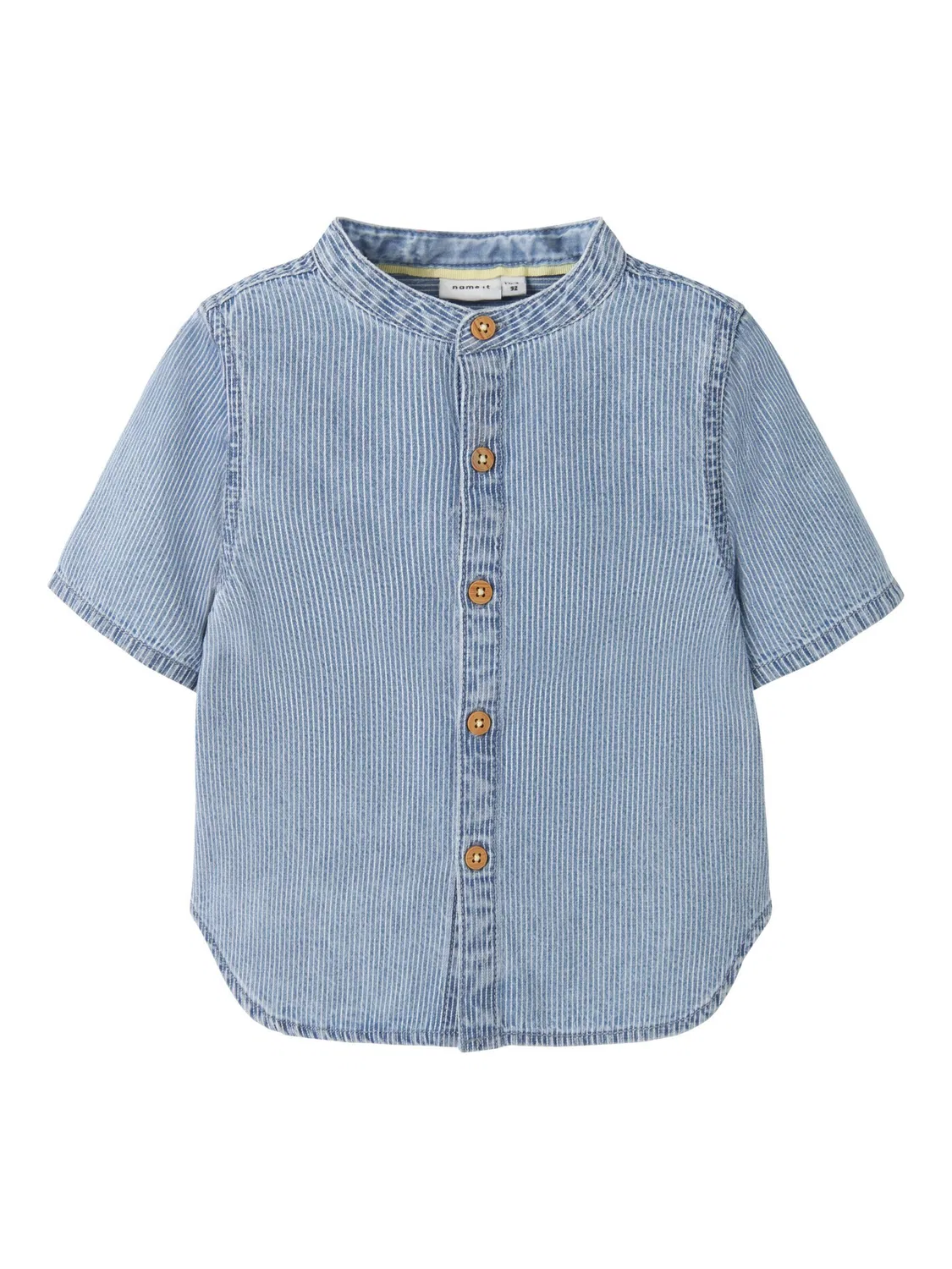 Рубашка на пуговицах Name It Comfort fit, синего цвета