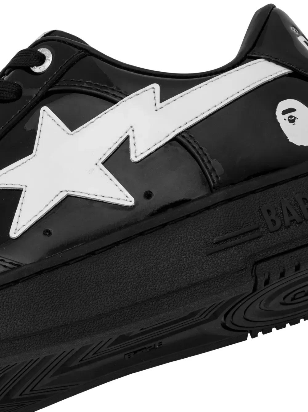 Кроссовки Bape Sta #2 из кожи A Bathing Ape, черный — фото 4
