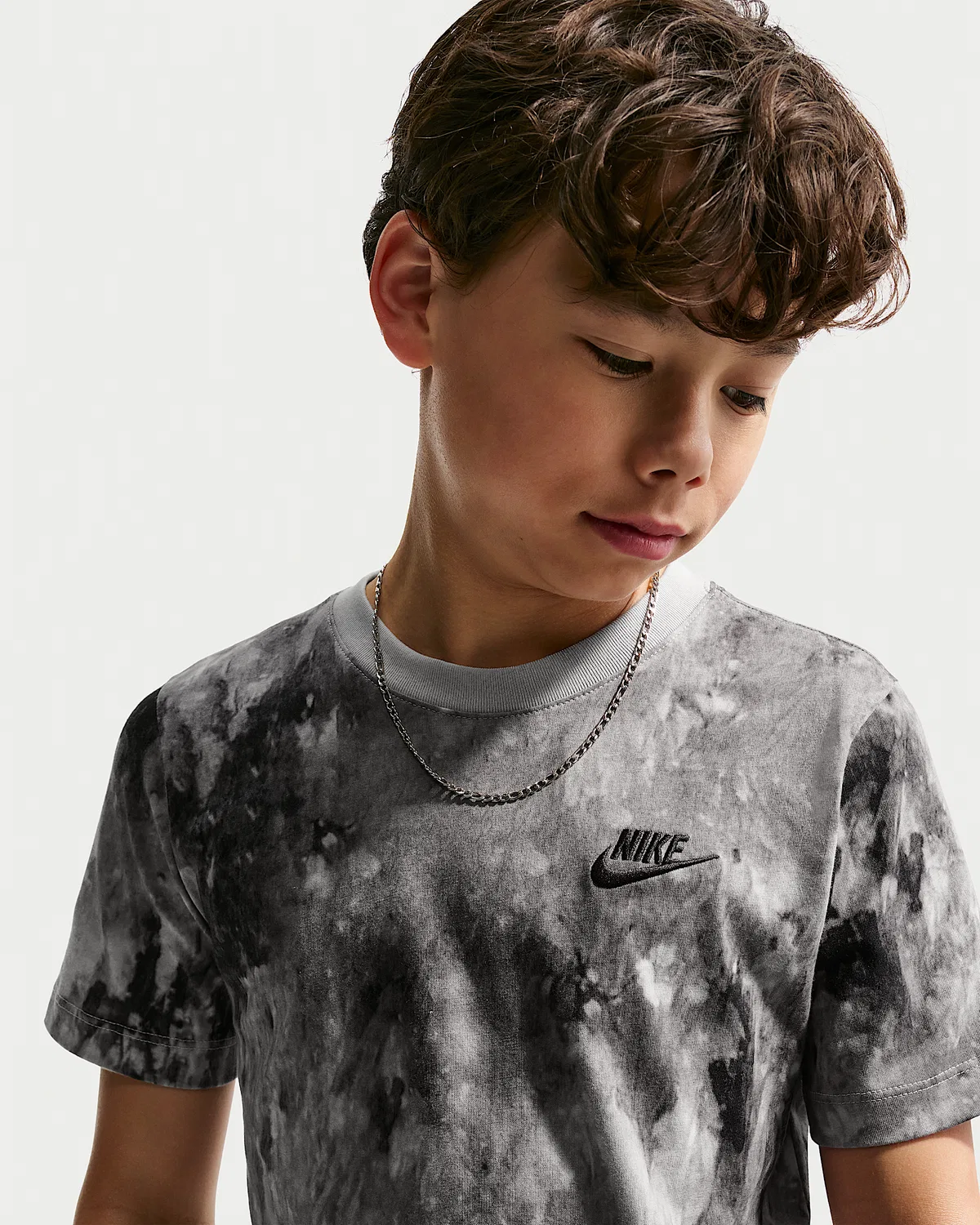 Детская футболка Nike Sportswear, Light Smoke Grey/Black — фото 3