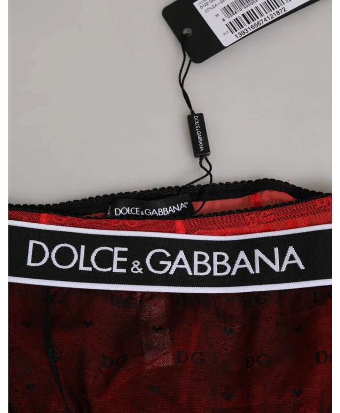 Корсетные трусы с высокой талией, черно-красные Dolce & Gabbana, черный — фото 3