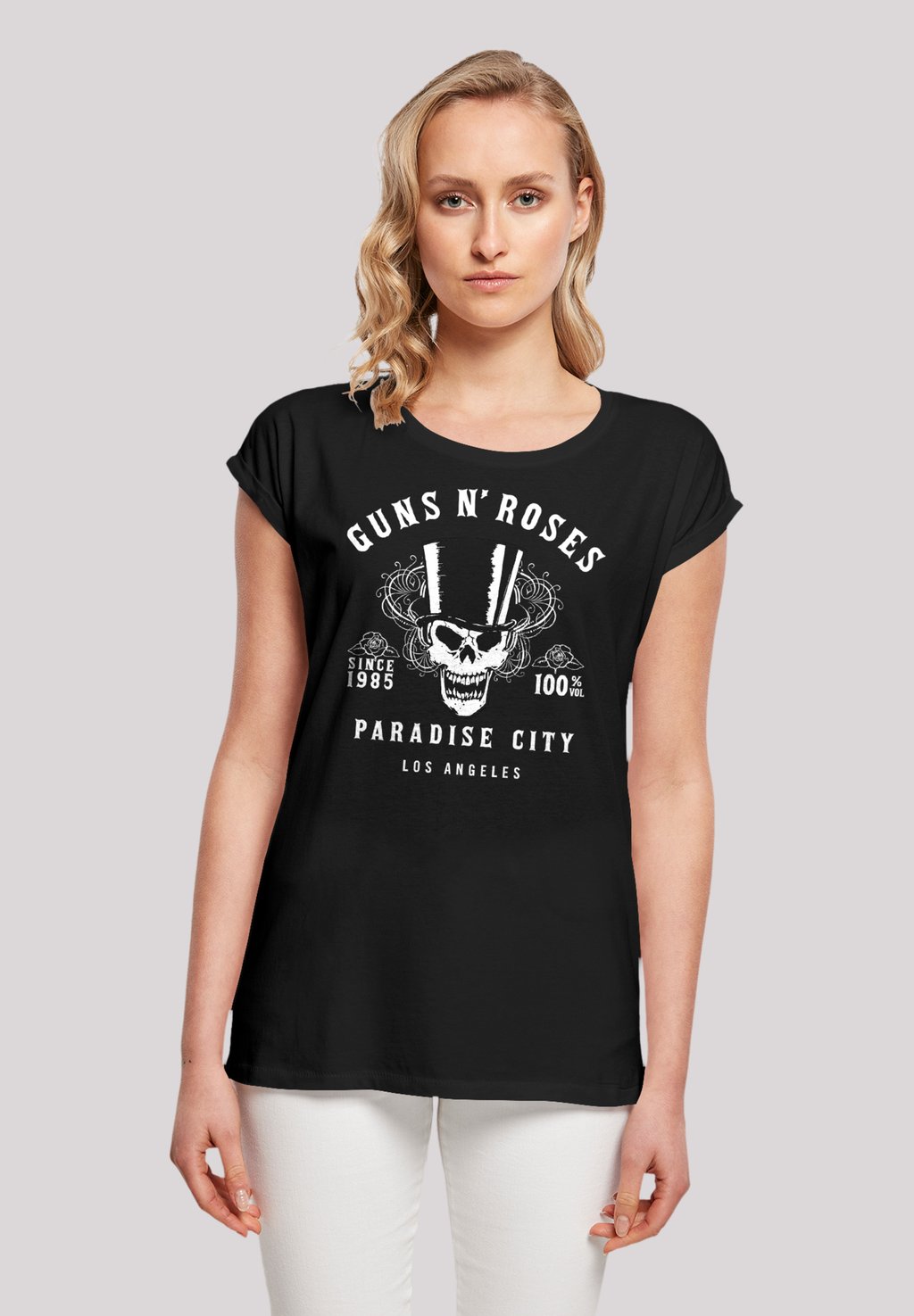 

Футболка с принтом GUNS 'N' ROSES WHISKEY LABEL ROCK BAND F4NT4STIC, черный