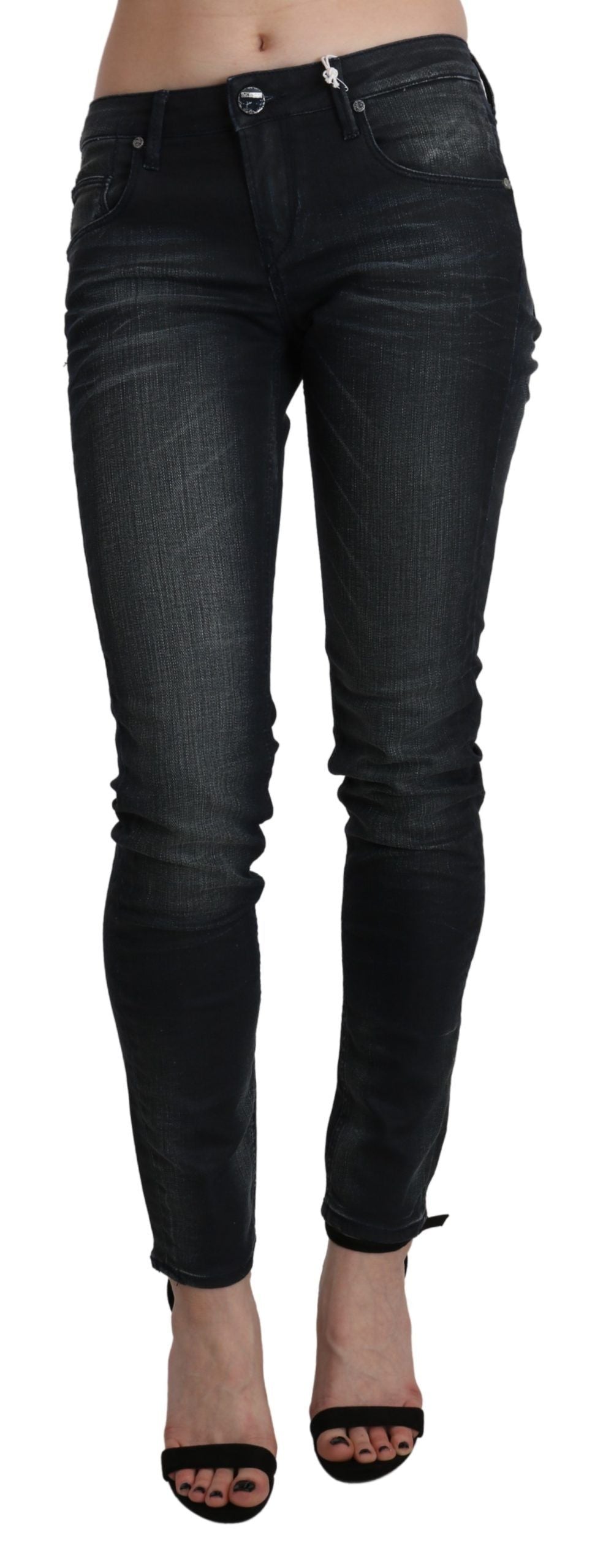 

Acht Washed Low Waist Skinny синие женские брюки