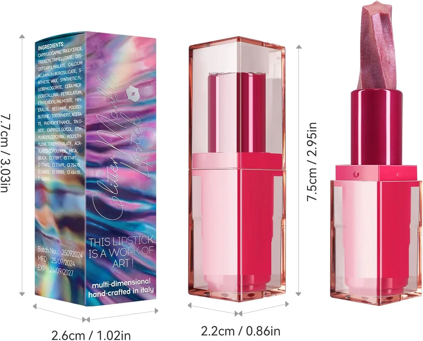 Блеск для губ с блестками Long Lasting, бесцветный, 2.6 г — фото 2