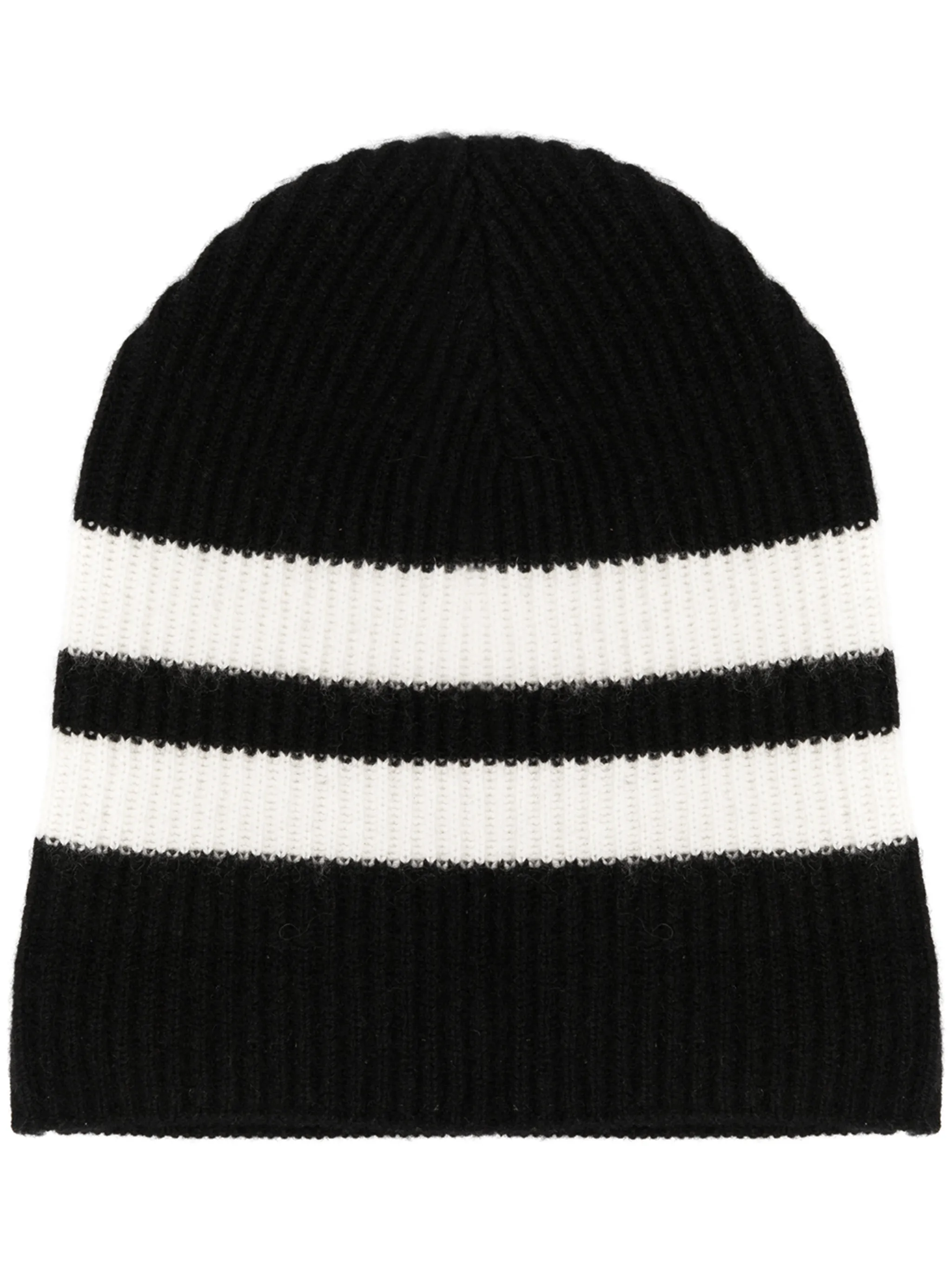

Полосатая шапка бини в рубчик Cashmere In Love, черный