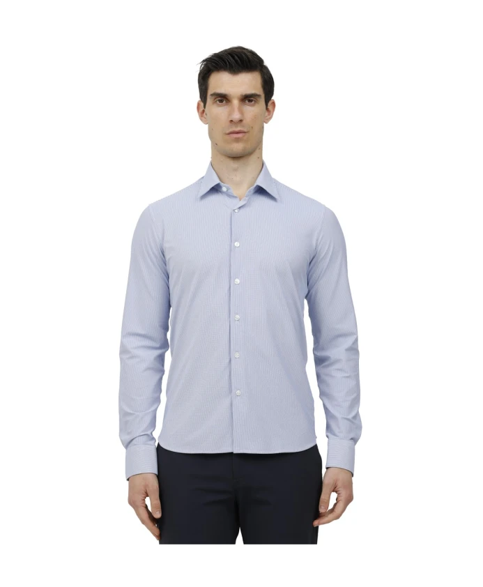 

Рубашка Оксфорд из жаккардовой ткани с микроузором Rrd, синий