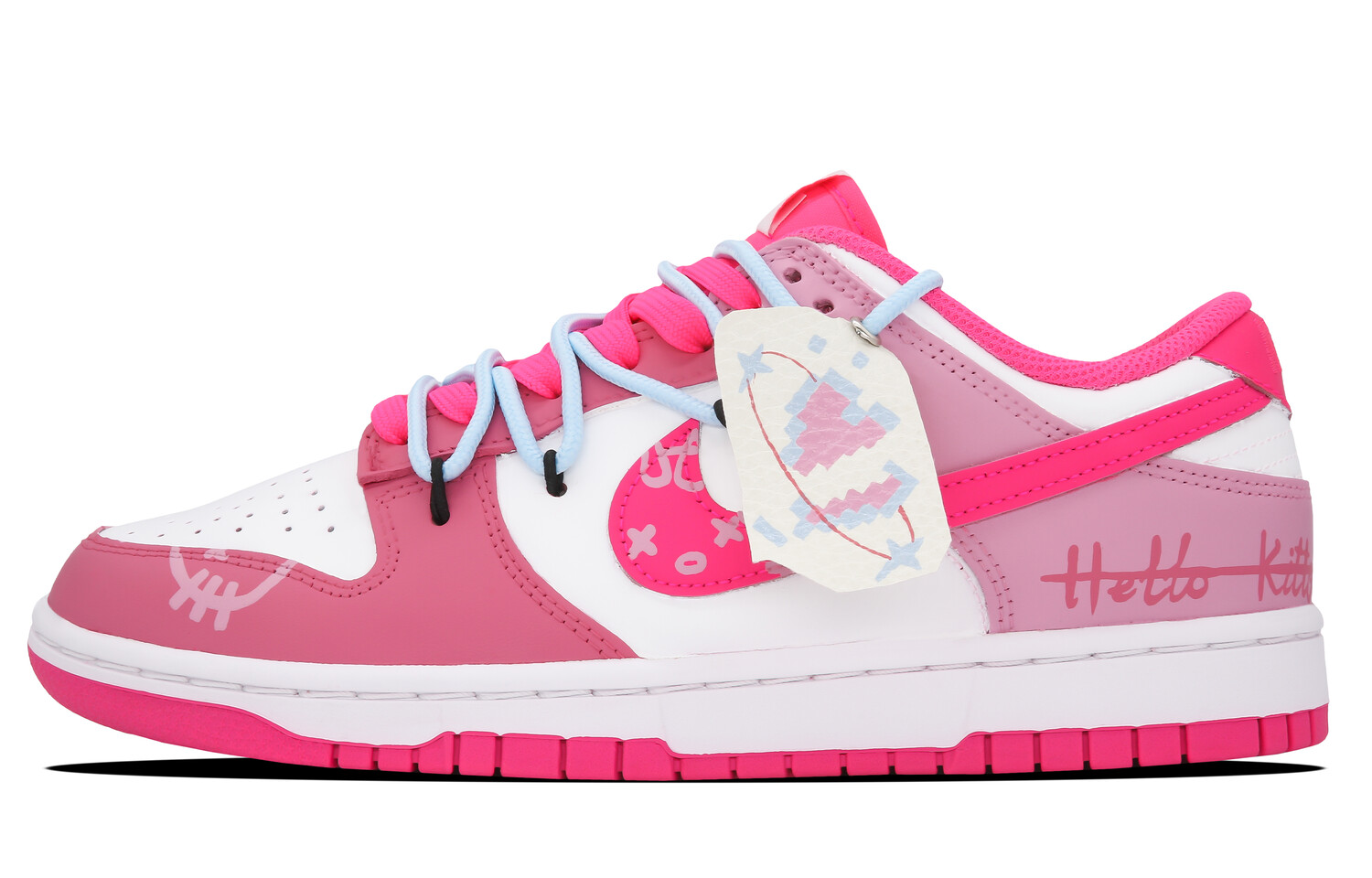 

Женские кроссовки для скейтбординга Nike Dunk Low-Top, розовый/белый/голубой