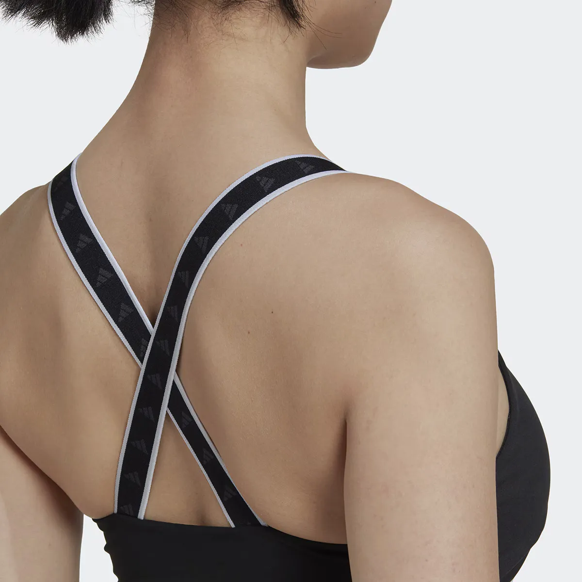 Женские Powerimpact Training Средняя поддержка Techfit Топ Adidas, чёрный — фото 3