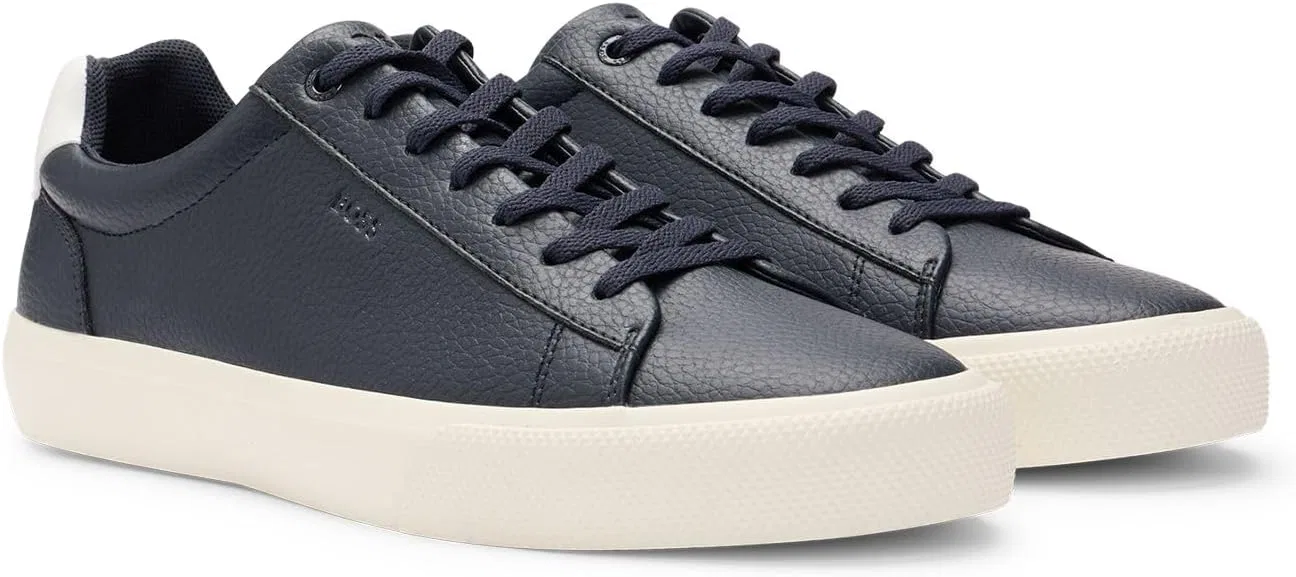 Мужские кроссовки BOSS Aiden Tenn из искусственной кожи с контрастным каблуком, размер, Darkblue — фото 4
