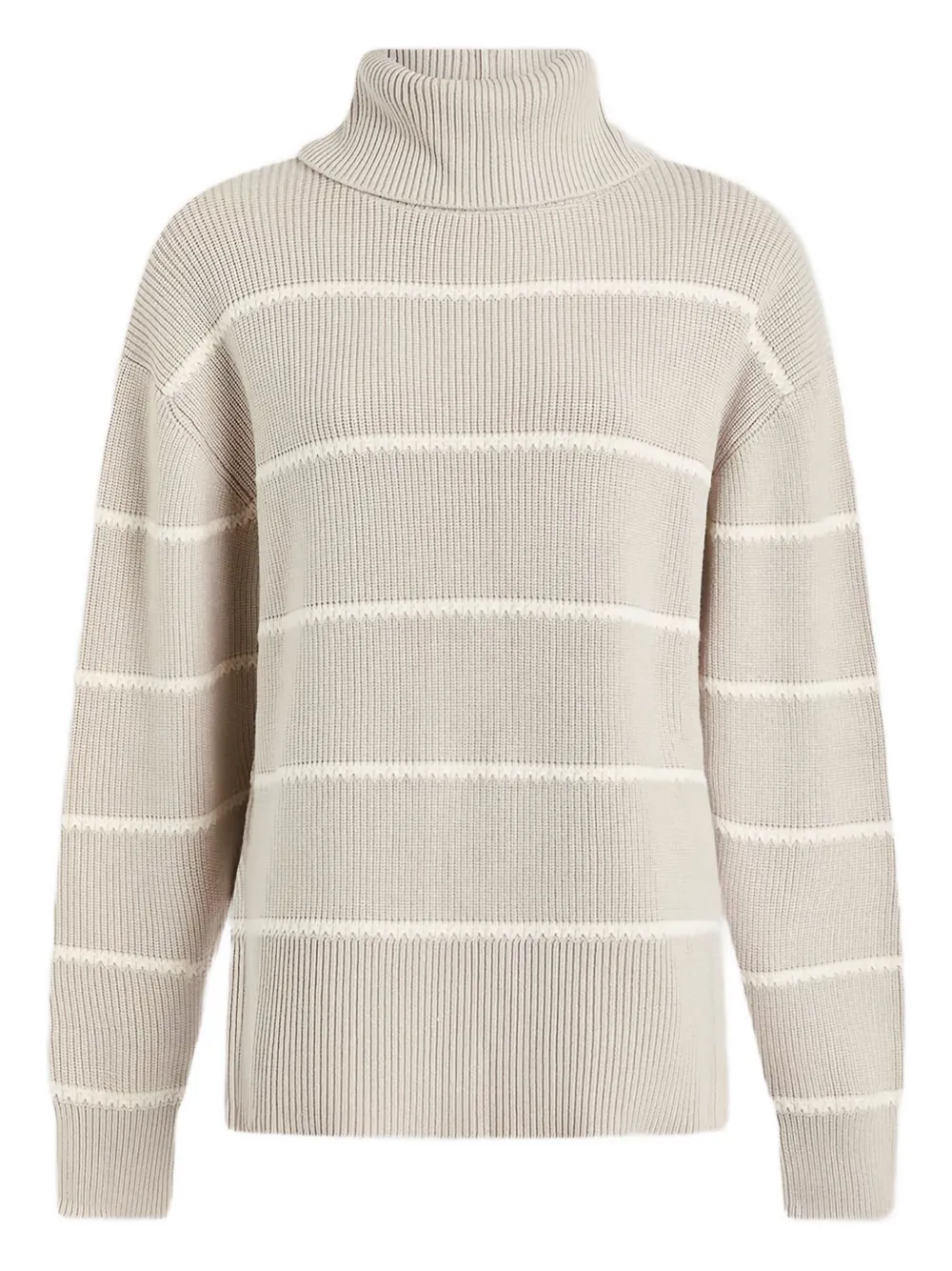 

Вязаный свитер с воротником-стойкой в рубчик Varley, нейтральный