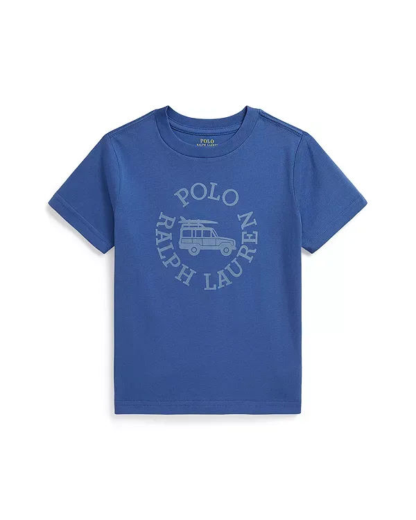 Хлопковая футболка с логотипом - для маленьких детей Ralph Lauren, Blue — фото 4