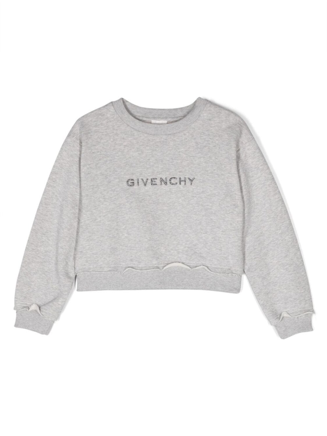

Givenchy Kids укороченная толстовка с вышитым логотипом, серый