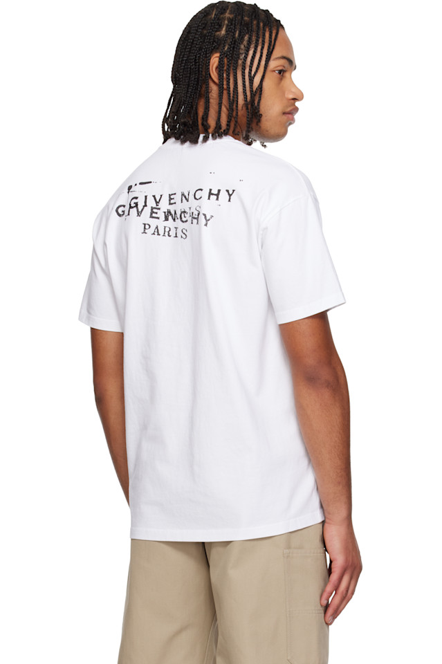 Футболка с принтом в виде штампа «Givenchy», белый — фото 3
