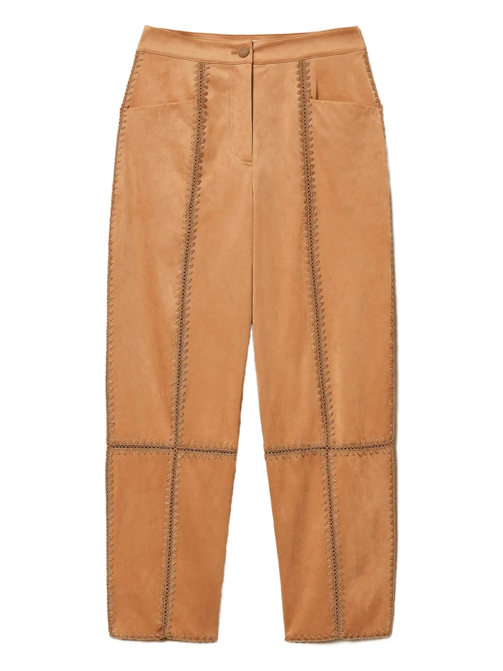 

Брюки с вышивкой Twinset, коричневый