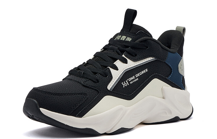 Кроссовки 361° Lifestyle Shoes Men Low-top Jet Black/pale Lime Blue, голубой — фото 2