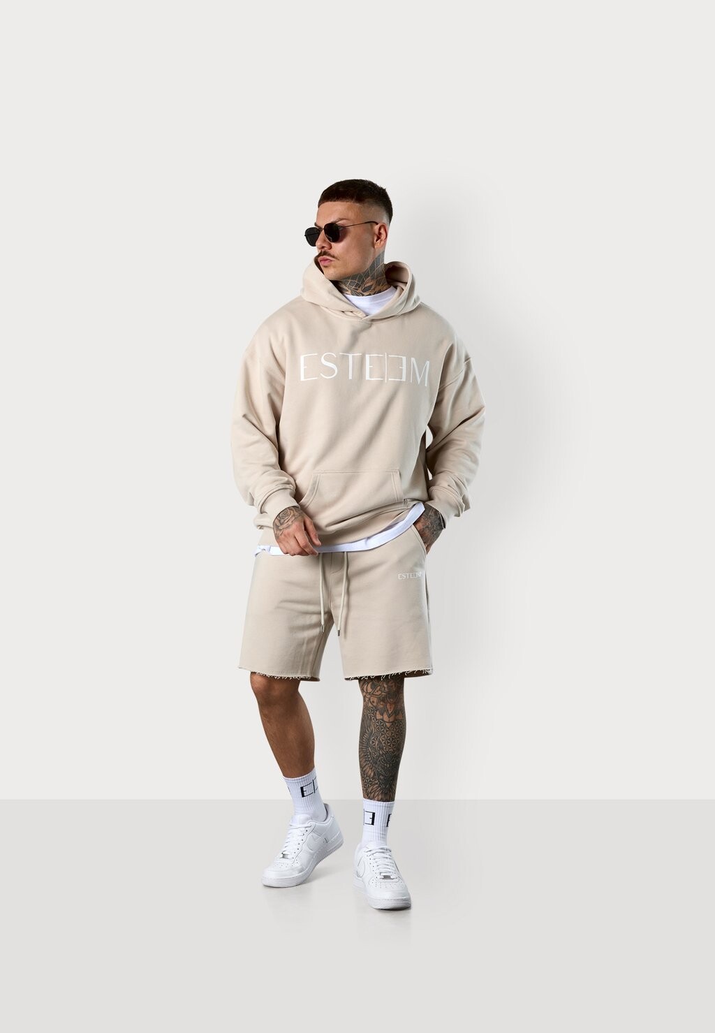 

Толстовка с капюшоном LETTERING OVERSIZED ESTEEM, бежевый