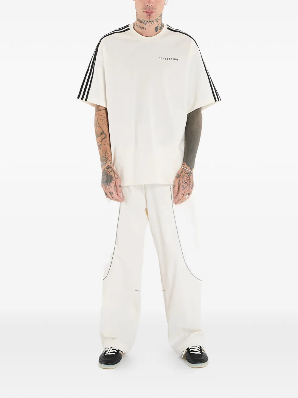 Треники X Consortium с полосатыми деталями Adidas, нейтральный — фото 2