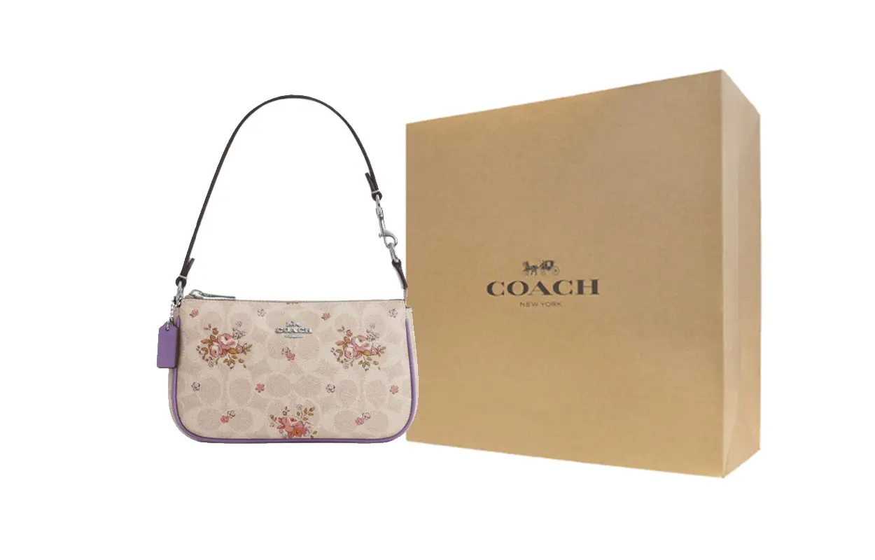 

COACH Женская сумка через плечо из искусственной кожи песочного цвета с разноцветными вставками