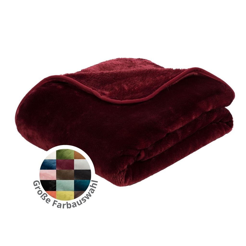 

Милый плед Cashmere Feeling 180 х 220 см, бензин, диванное одеяло премиум-класса, плотное теплое одеяло, 500 гр/м². sleepling, бордовый