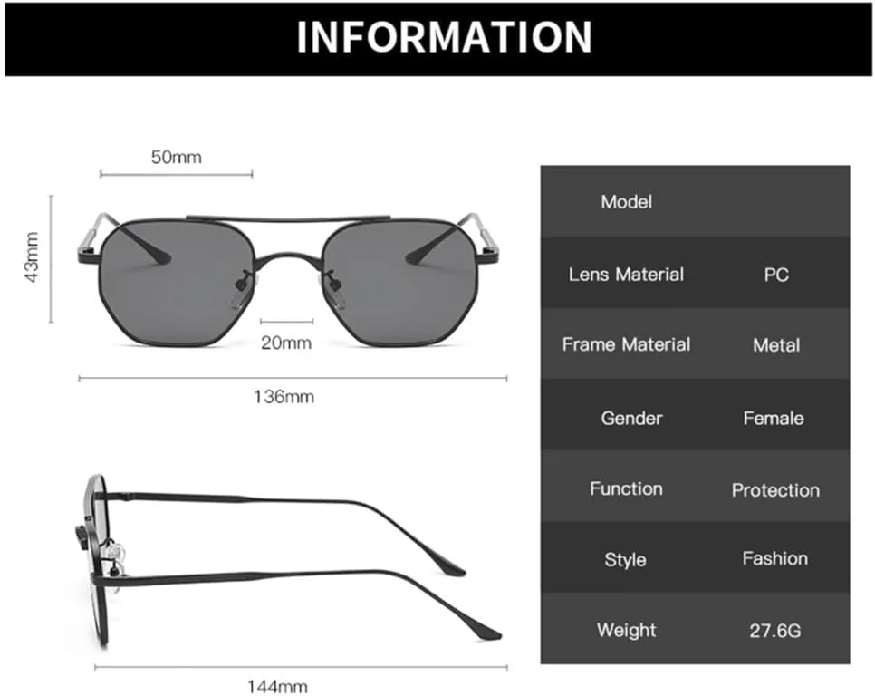 

Солнцезащитные очки с двойной перемычкой и металлической оправой, очки для вождения, винтажные мужские очки, защита от ультрафиолета UV400, женские очки HDUBFY, 4