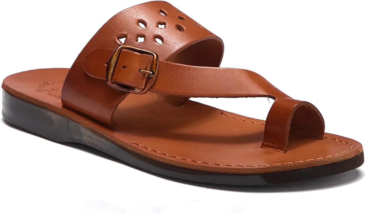 

Эзра - Кожаные сандалии с вырезами - Мужские сандалии Jerusalem Sandals, Honey