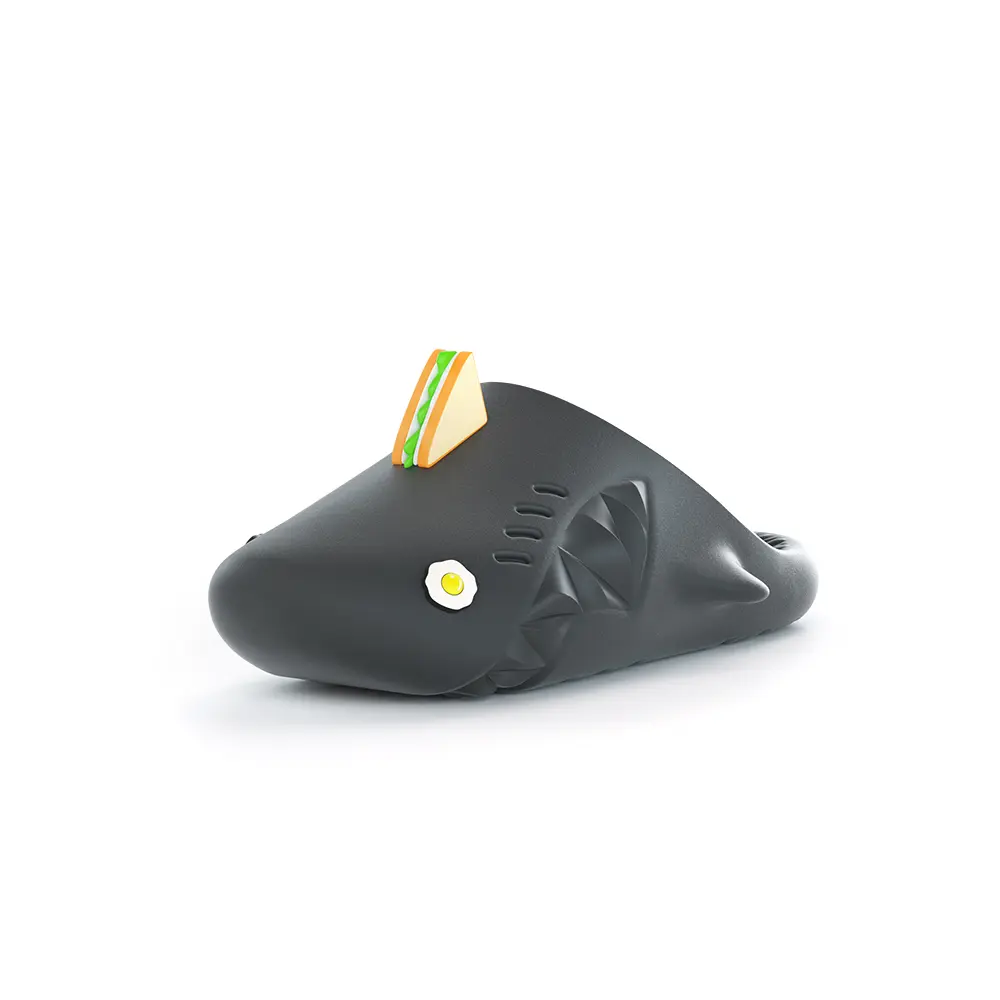 

HelloSlippers Акула-мул сэндвич, закрытые тапочки унисекс черные, цвет Black