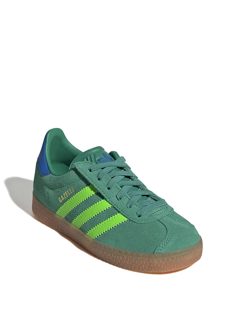 Кроссовки детские, на эластичных шнурках, Gazelle, бежевые Adidas — фото 2