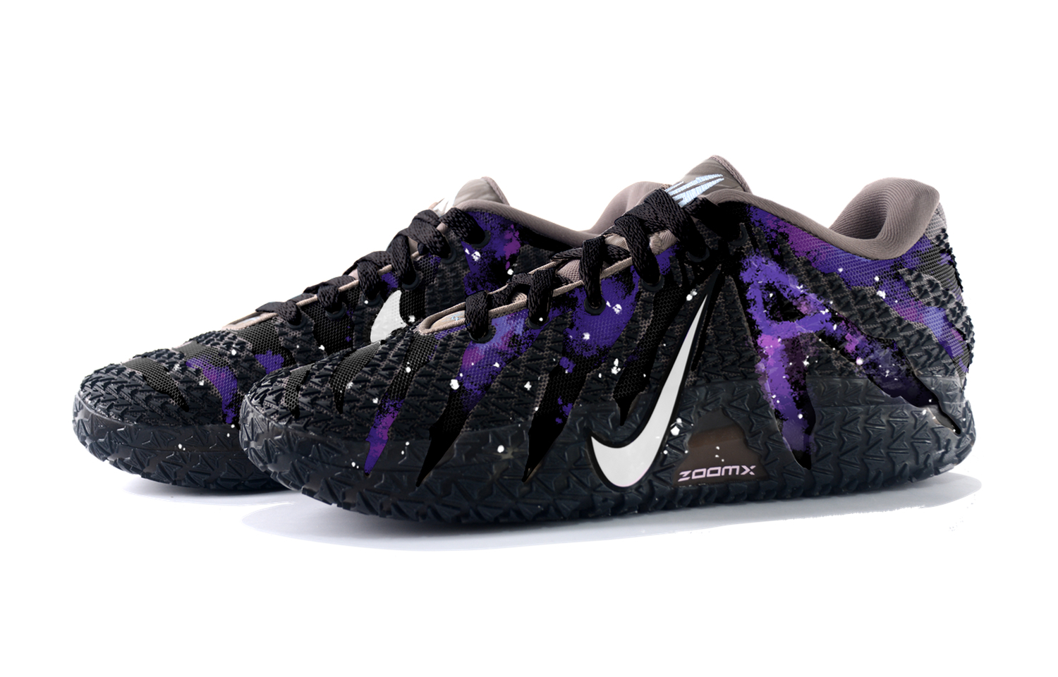Баскетбольные кроссовки Ja Morant 3 Star Wind Low top мужские Purple Gray Nike, черный фиолетовый — фото 4