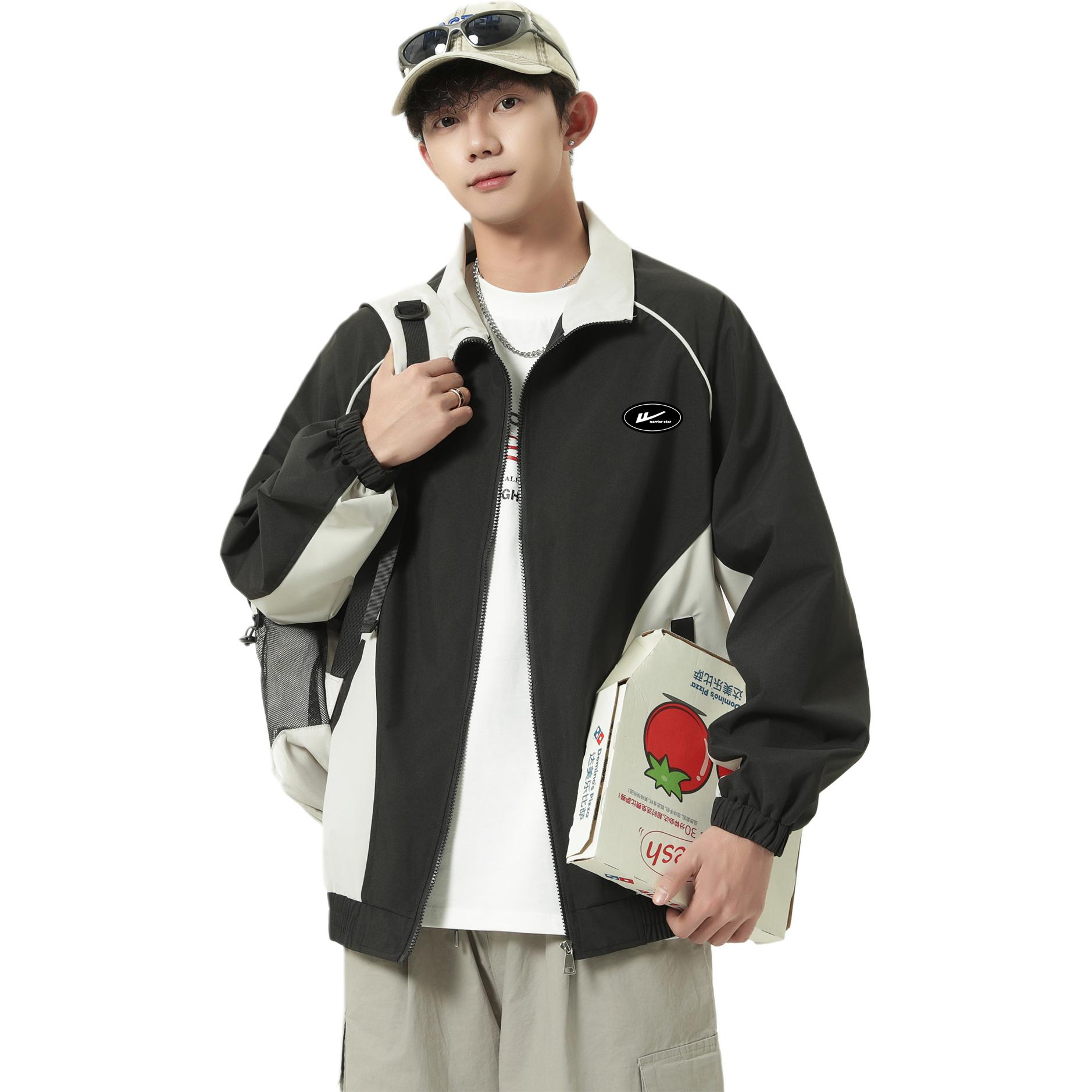 

Куртка Unisex Stand Collar Moderate Workwear WARRIOR, черный оранжевый (diy badge)