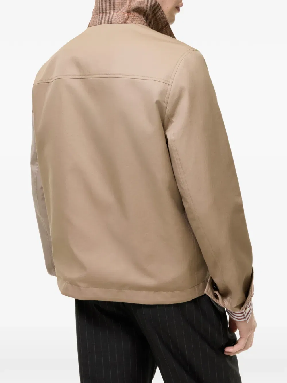 Куртка Burberry Bloomsbury Harrington из тропического габардина, двусторонняя, бежевая — фото 4