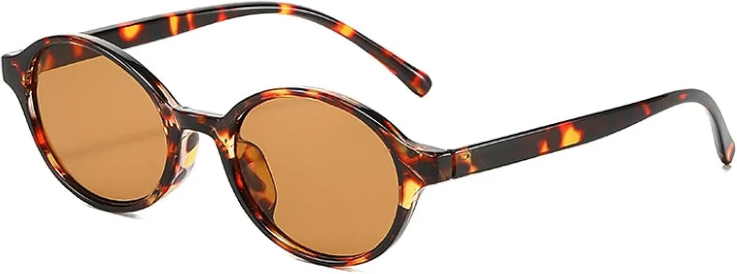 

Винтажные круглые солнцезащитные очки для женщин, роскошные модные, в маленькой оправе, классические, для мужчин, с защитой от УФ-излучения UV400 TVTBBVV, Leopard-brown