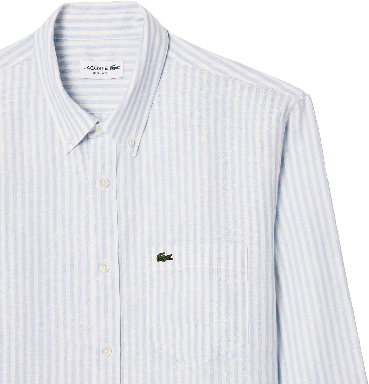 Рубашка Lacoste, мужская, с длинным рукавом в полоску, white — фото 4