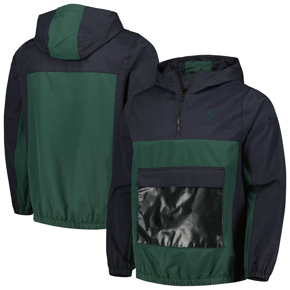 

Мужская толстовка с капюшоном и молнией на четверть Nike Green Liverpool Anorak, цвет Lvp Green