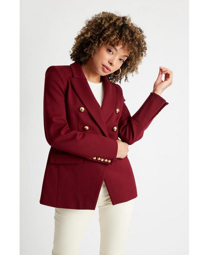 

Женский двубортный пиджак Pauline Caldwell Collection, цвет Garnet red