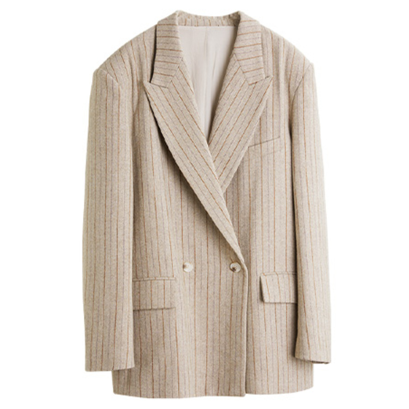 

ELLE Костюм деловой женский светлый хаки с воротником