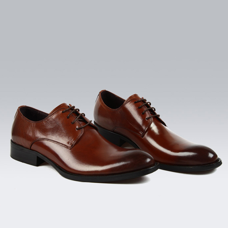 Devanro Мужские туфли для костюма низкие черные красно-коричневые, цвет Red Brown — фото 3