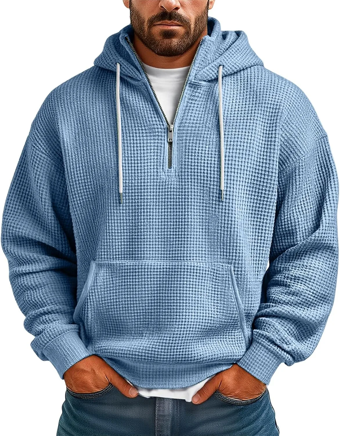 

Мужская половинная молния худи флис с длинным рукавом ZGHQHCDRH