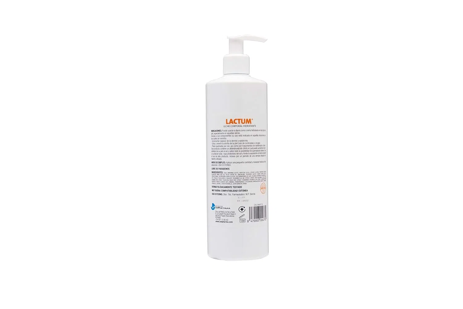 Молочко для тела Unipharma Lactum, 500 мл Unipharma — фото 2