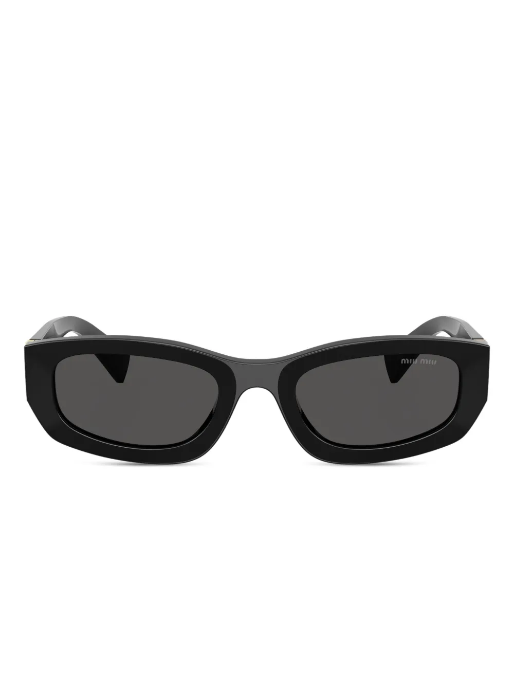 

Солнцезащитные очки в прямоугольной оправе с логотипом MIU MIU, черный