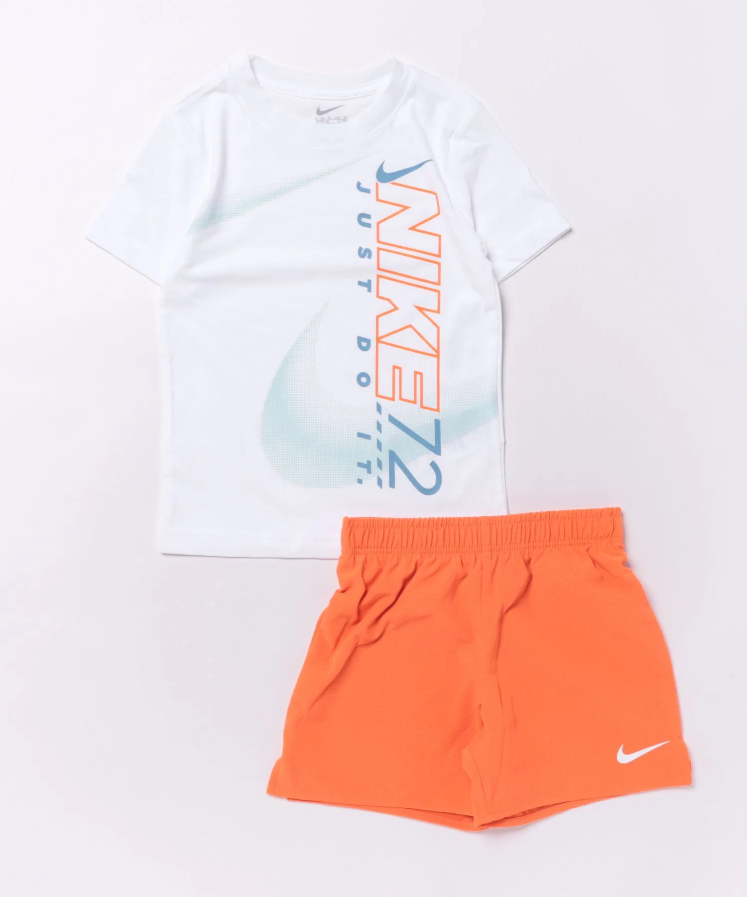 Детский комплект футболка и шорты NIKE Rhythm сетчатые оранжевый