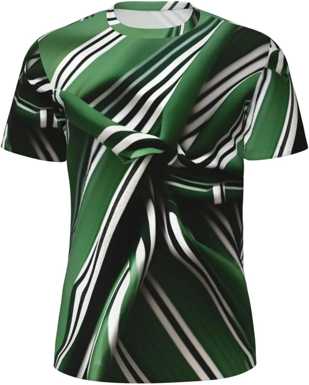 

Классическая зеленая футболка с полосками для мужчин MyPiky