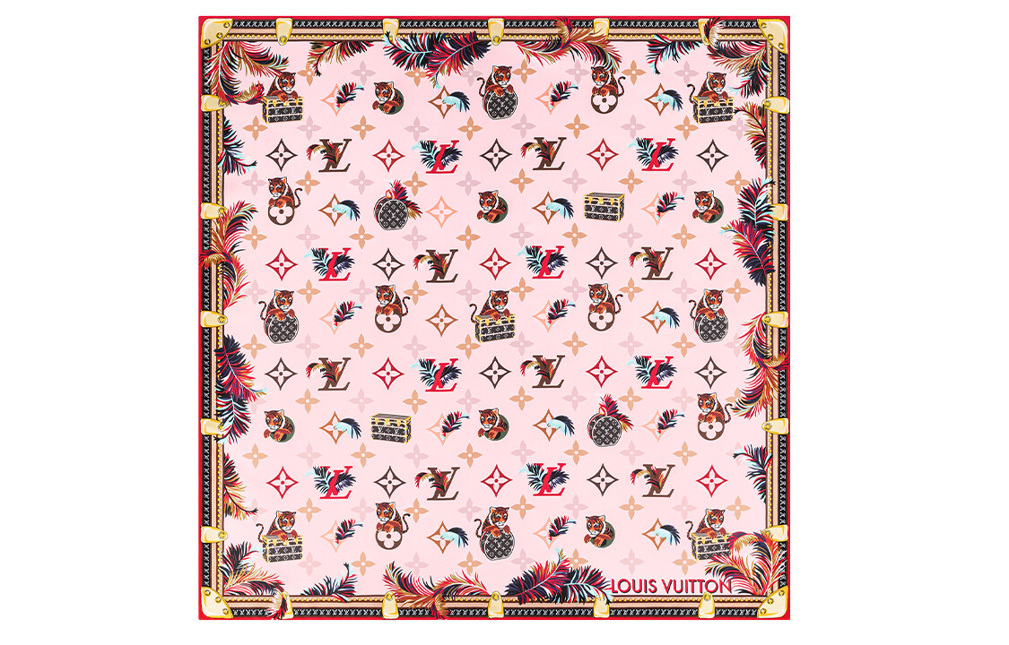 

LOUIS VUITTON Женский шелковый шарф, Pink