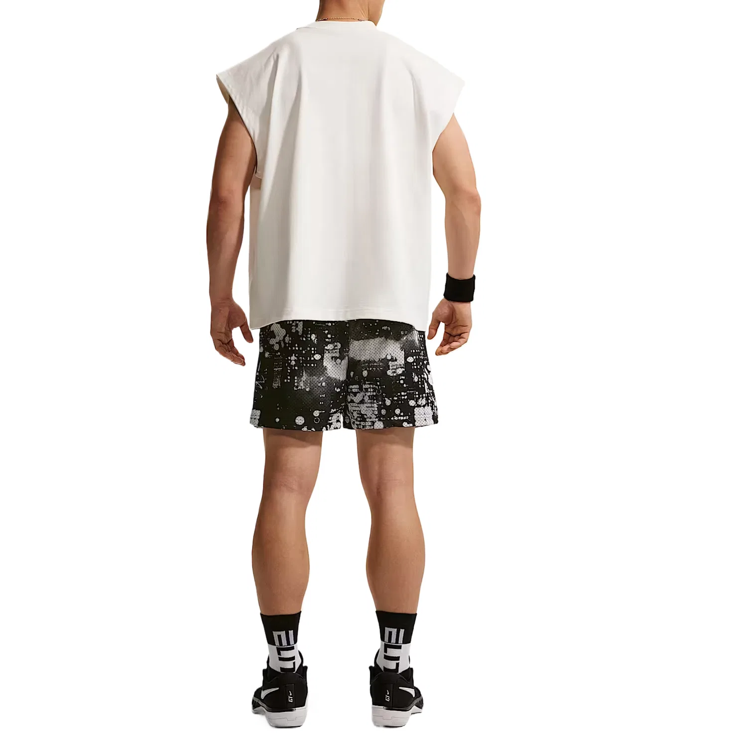 Шорты баскетбольные мужские Dri Fit Nike, White/Black/Light Ivory White — фото 3